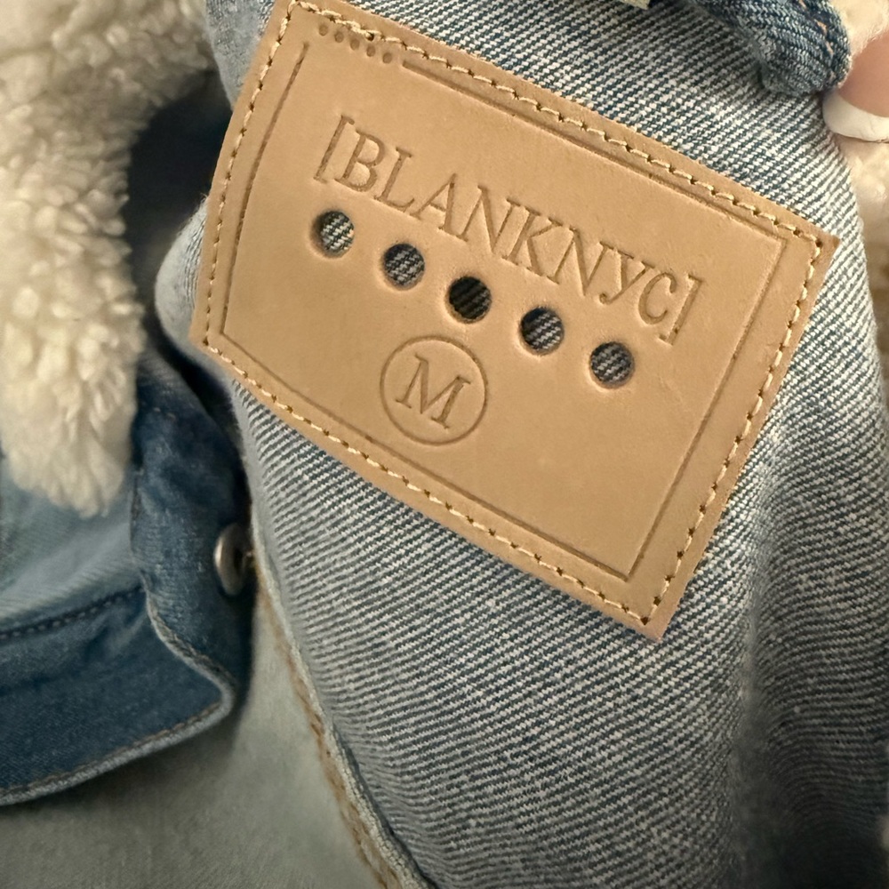 Blank NYC Two-Tone Denim Jacket with Shearling Collar - Picture 4 of 4